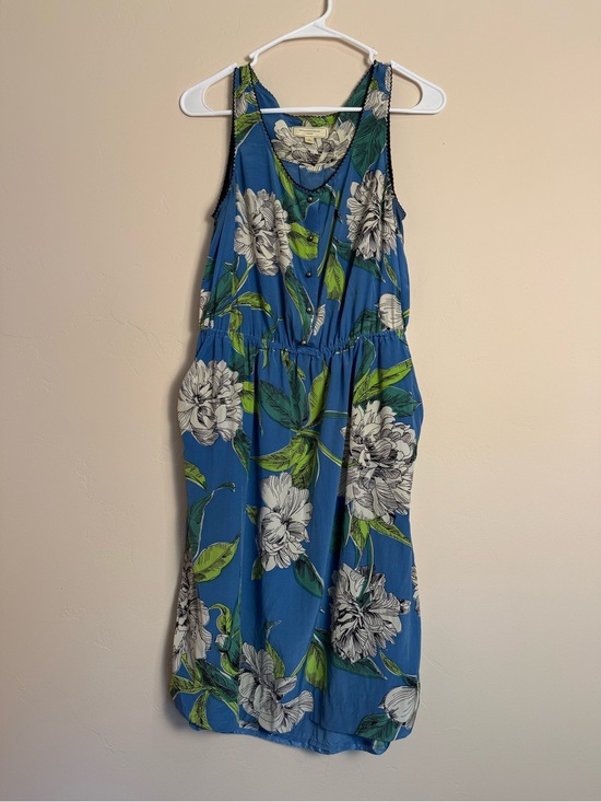 Moulinette Soeurs Dresses & Skirts - Anthropologie Moulinette Soeurs silk Blue Floral Sleeveless Sundress size 6